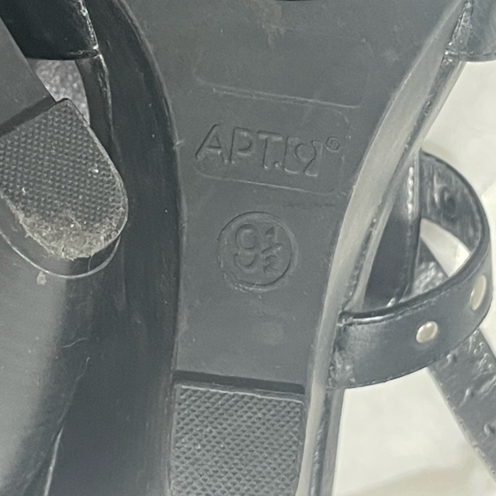 Apt 9 Black Studded Straps Peep Toe - Picture 10 of 11